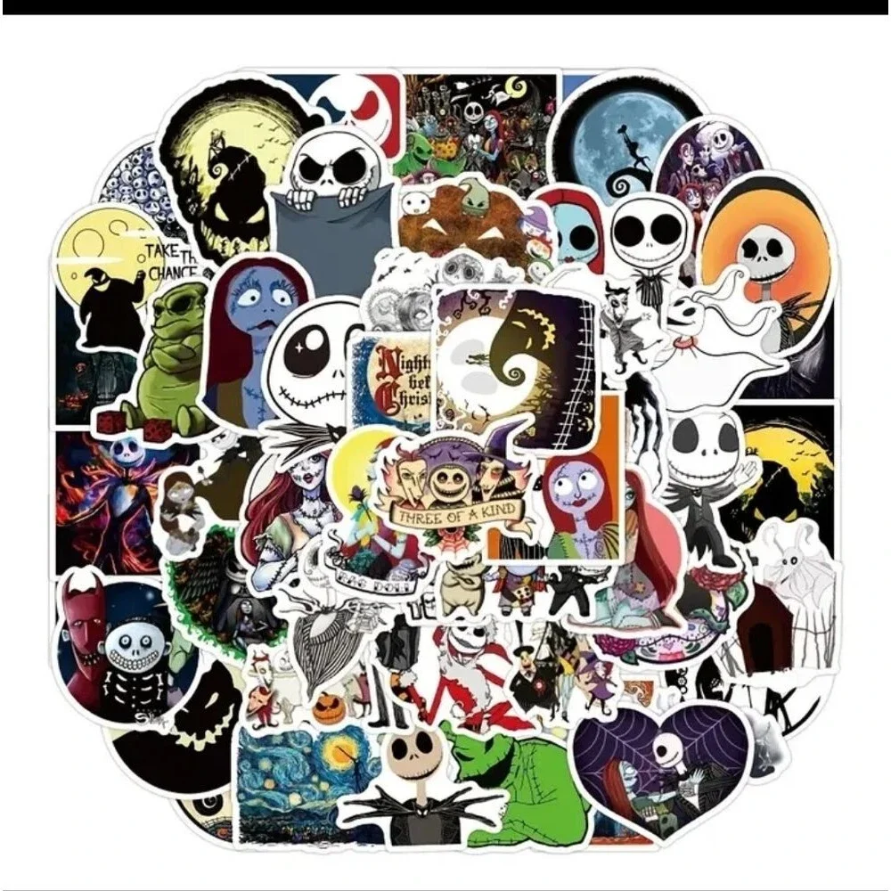 50 PC Jack Sally the nightmare before Christmas stickers decal decorations diy